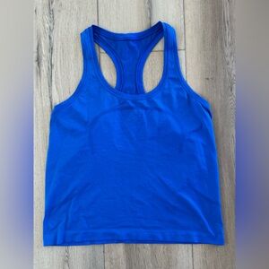 Lululemon Blue Swifty Crop Razorback Tank Size 8
